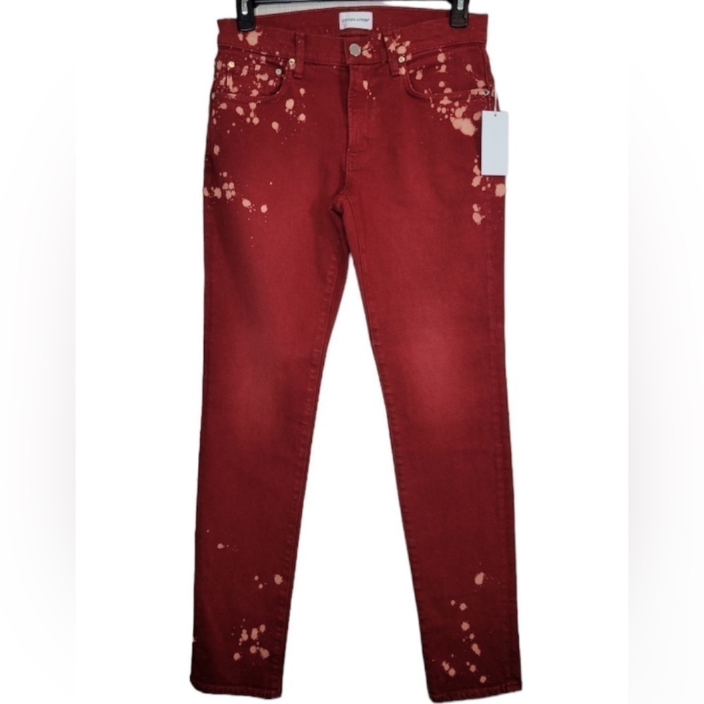 Cotton Citizen Red Bleach-Dyed Jeans Sz 32”